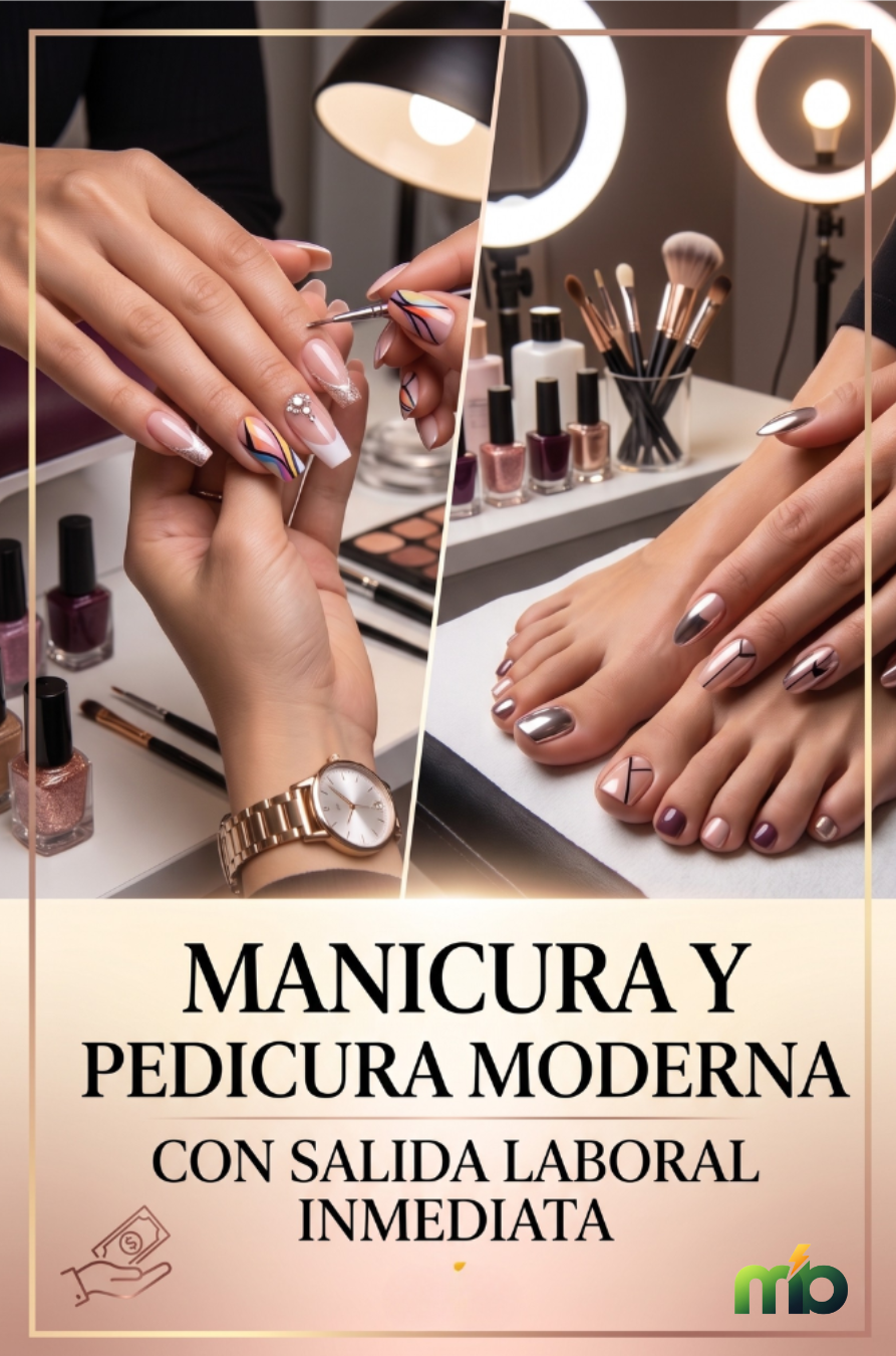Pack Oro: 3 Cursos en 1 (Manicura + Maquillaje + Masajes)