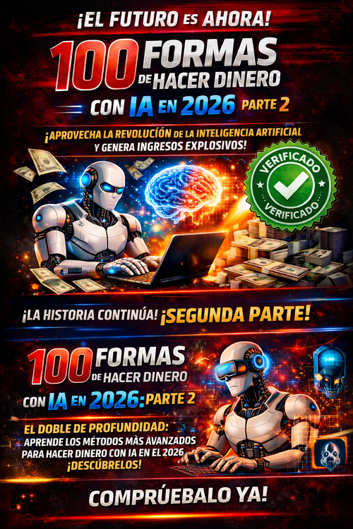 100 Formas de Ganar Dinero con IA en 2026 (Nivel Inicial + Avanzado) – Sistema Completo Ingresos Reales Desde Cero